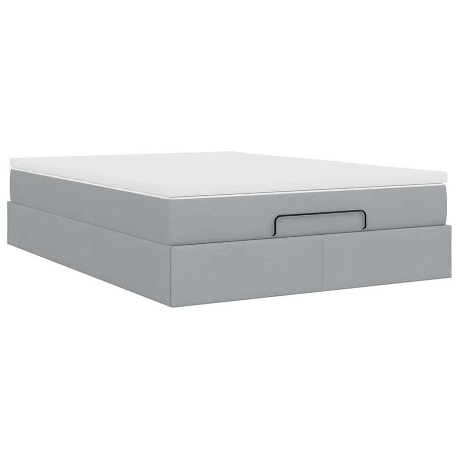 Ottoman bed met matras 140x190cm stof lichtgrijs