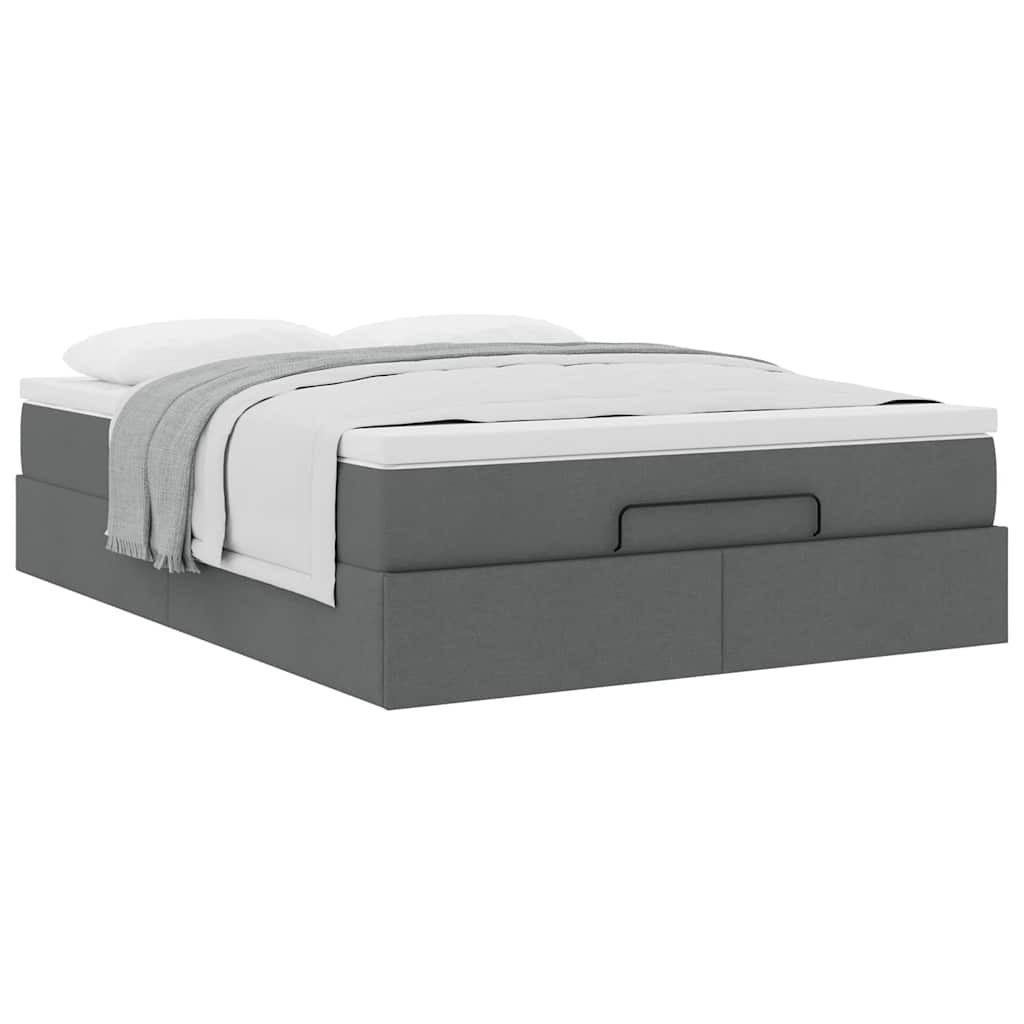 Ottoman bed met matras 140x190cm stof donkergrijs