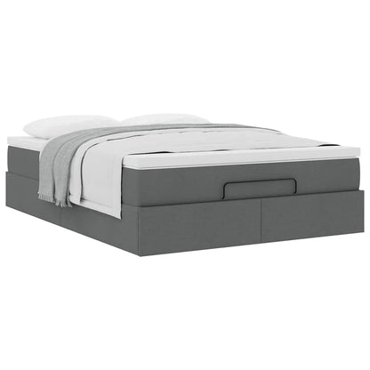 Ottoman bed met matras 140x190cm stof donkergrijs