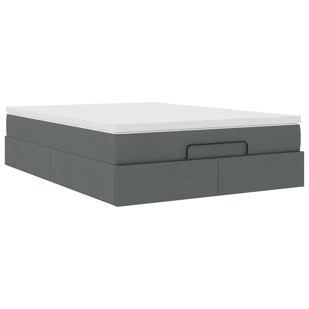 Ottoman bed met matras 140x190cm stof donkergrijs