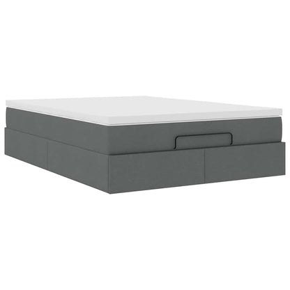 Ottoman bed met matras 140x190cm stof donkergrijs