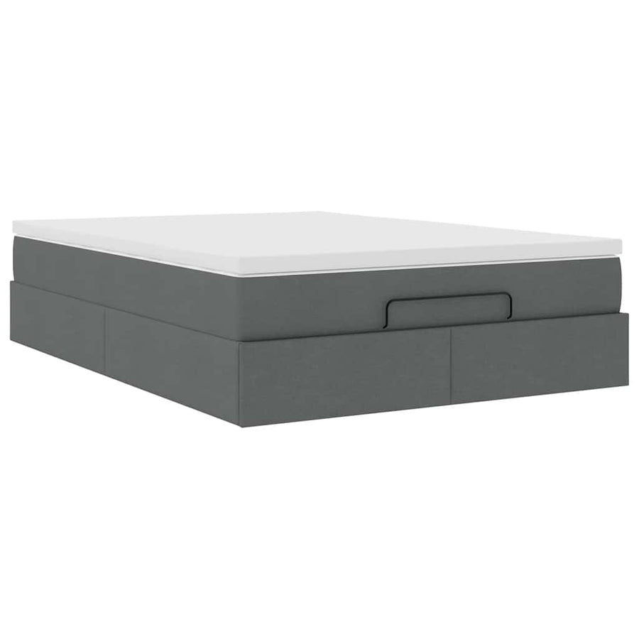 Ottoman bed met matras 140x190cm stof donkergrijs
