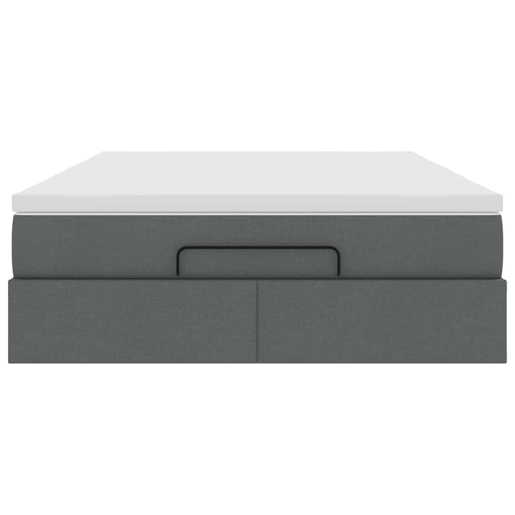 Ottoman bed met matras 140x190cm stof donkergrijs