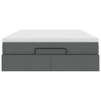 Ottoman bed met matras 140x190cm stof donkergrijs