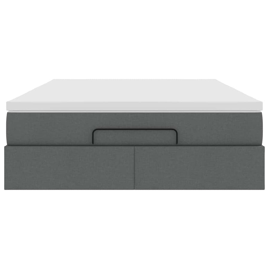 Ottoman bed met matras 140x190cm stof donkergrijs