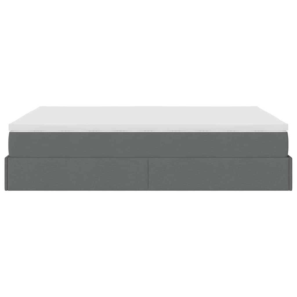Ottoman bed met matras 140x190cm stof donkergrijs