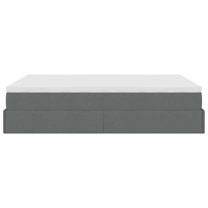 Ottoman bed met matras 140x190cm stof donkergrijs