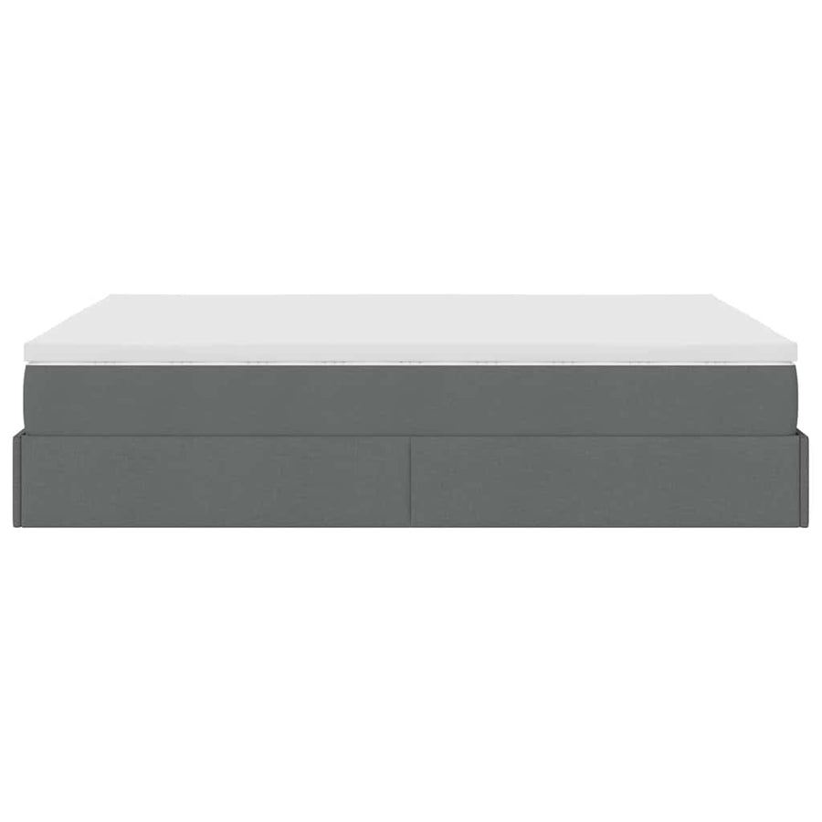 Ottoman bed met matras 140x190cm stof donkergrijs