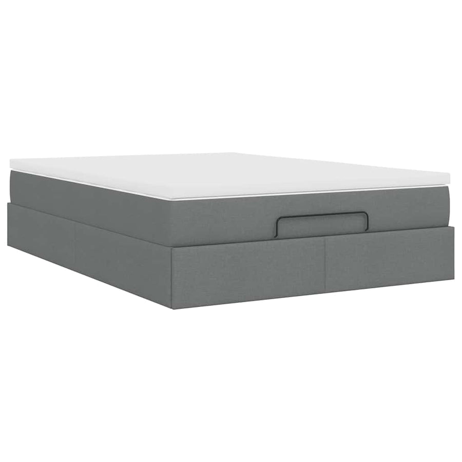 Ottoman bed met matras 140x190cm stof donkergrijs