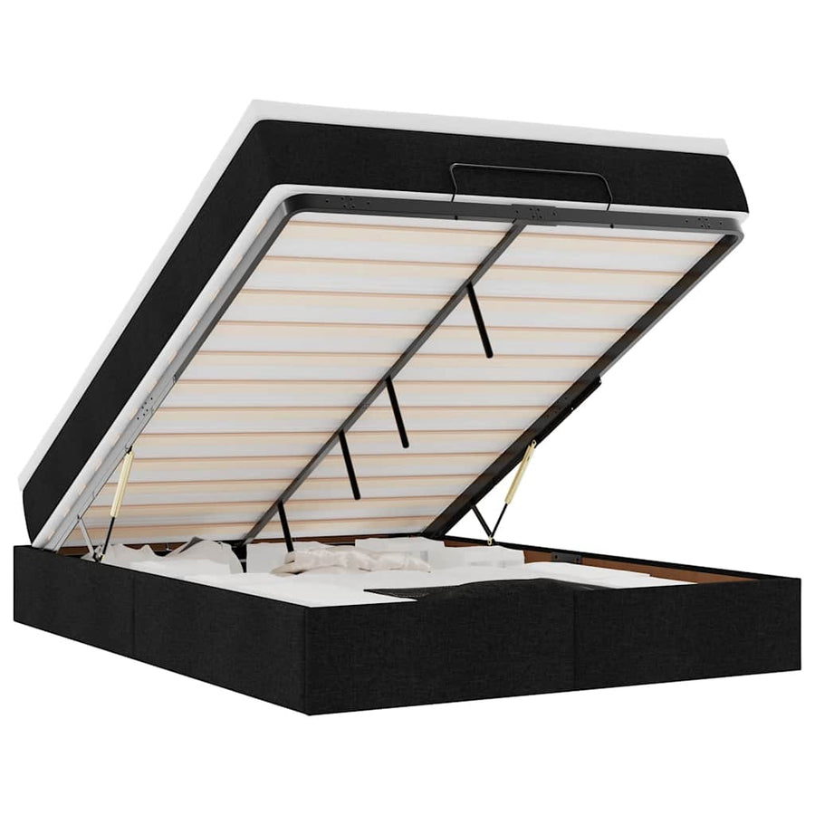Ottoman bed met matras 140x190cm stof zwart