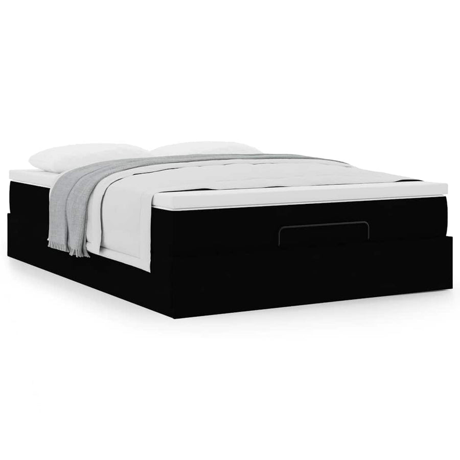 Ottoman bed met matras 140x190cm stof zwart