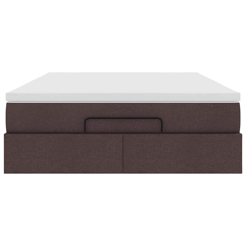 Ottoman bed met matras 140x190cm stof donkerbruin