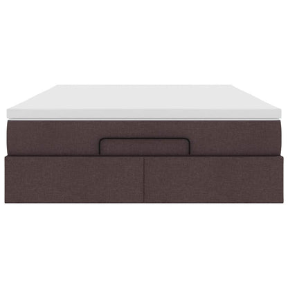 Ottoman bed met matras 140x190cm stof donkerbruin