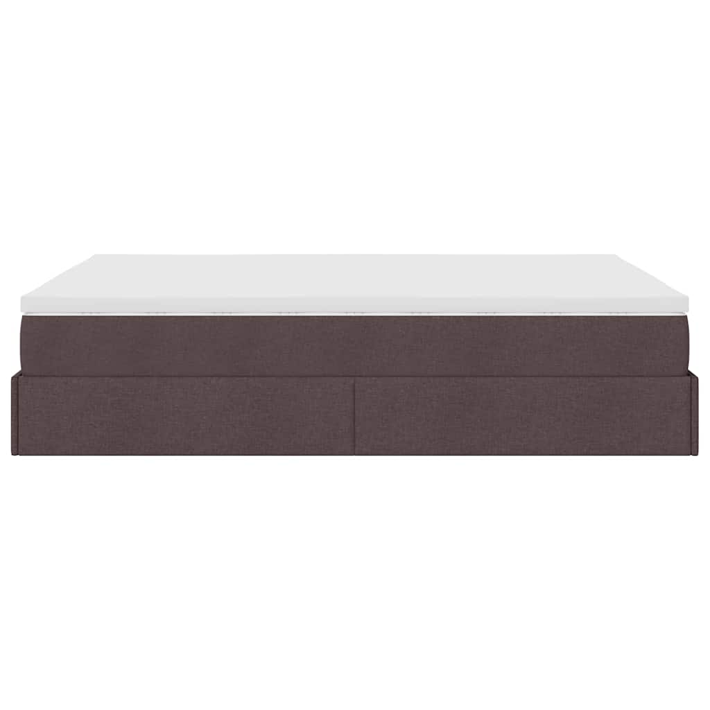 Ottoman bed met matras 140x190cm stof donkerbruin