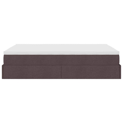 Ottoman bed met matras 140x190cm stof donkerbruin