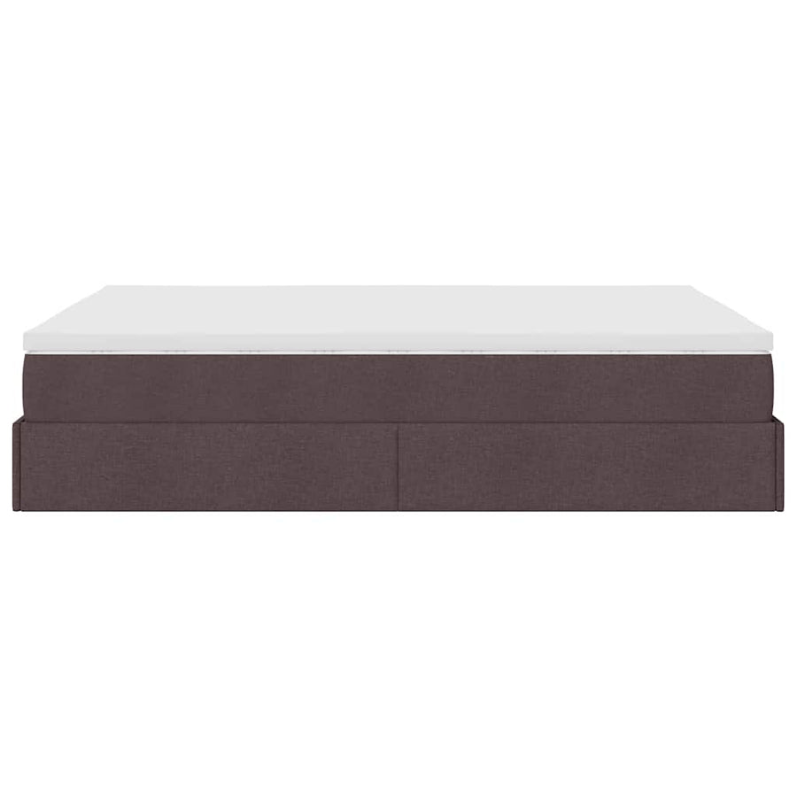 Ottoman bed met matras 140x190cm stof donkerbruin