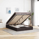 Ottoman bed with mattress 140x190cm fabric dark brown