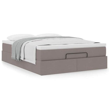 Ottoman Bed Met Matras 140X190Cm Stof 140 x 190 cm Taupe
