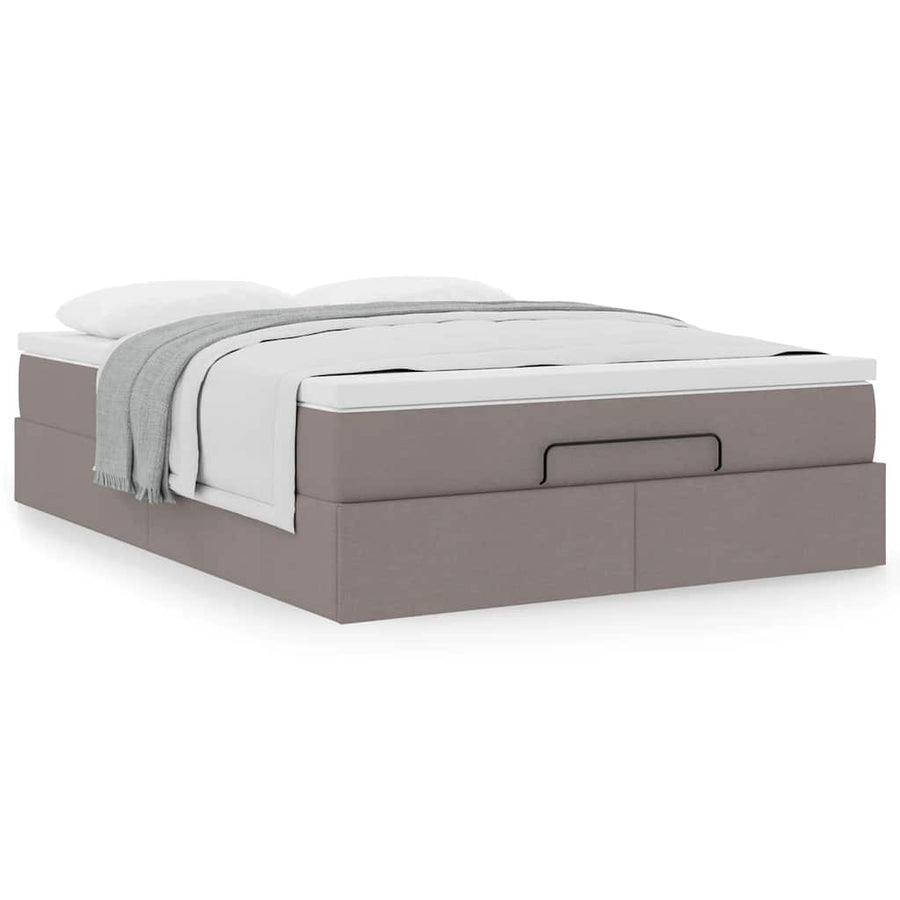 Ottoman Bed Met Matras 140X190Cm Stof 140 x 190 cm Taupe