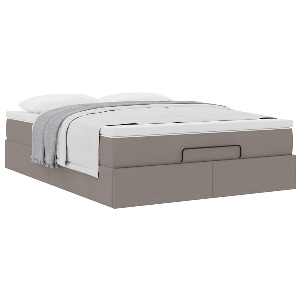 Ottoman Bed Met Matras 140X190Cm Stof 140 x 190 cm Taupe