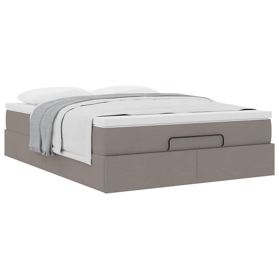 Ottoman Bed Met Matras 140X190Cm Stof 140 x 190 cm Taupe
