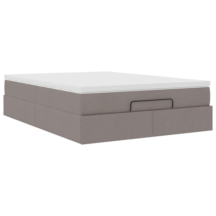 Ottoman Bed Met Matras 140X190Cm Stof 140 x 190 cm Taupe