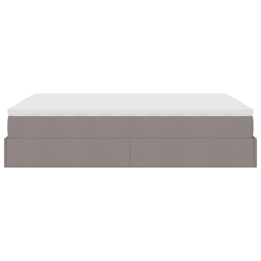 Ottoman Bed Met Matras 140X190Cm Stof 140 x 190 cm Taupe