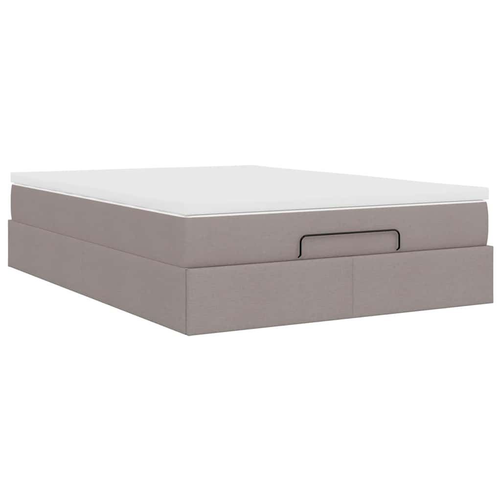 Ottoman Bed Met Matras 140X190Cm Stof 140 x 190 cm Taupe