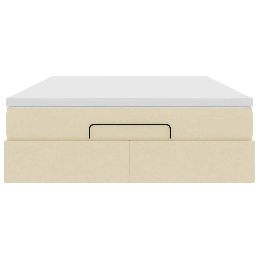Ottoman bed met matras 140x190cm stof crèmekleurig