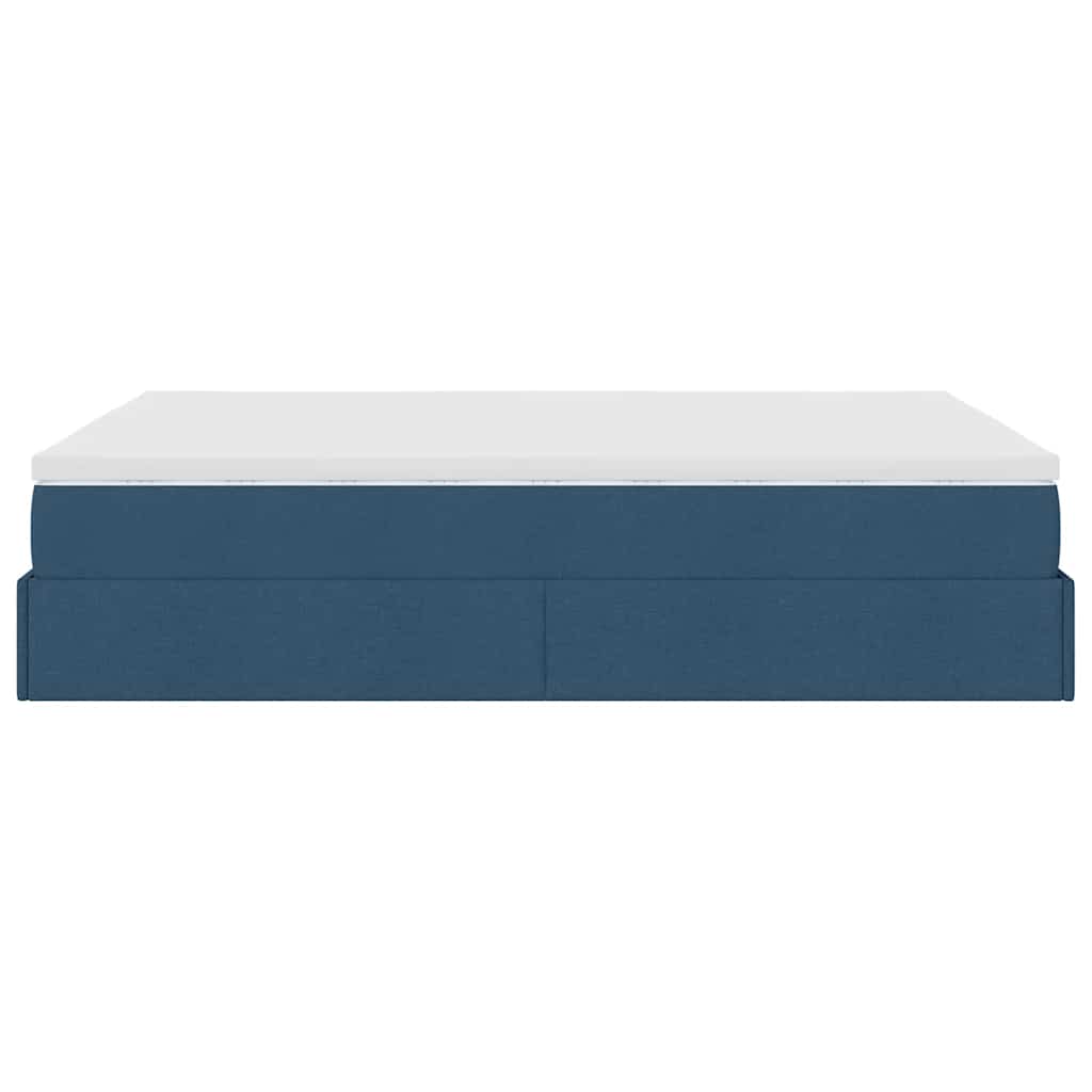 Ottoman bed met matras 140x190cm stof blauw