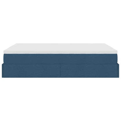 Ottoman bed met matras 140x190cm stof blauw