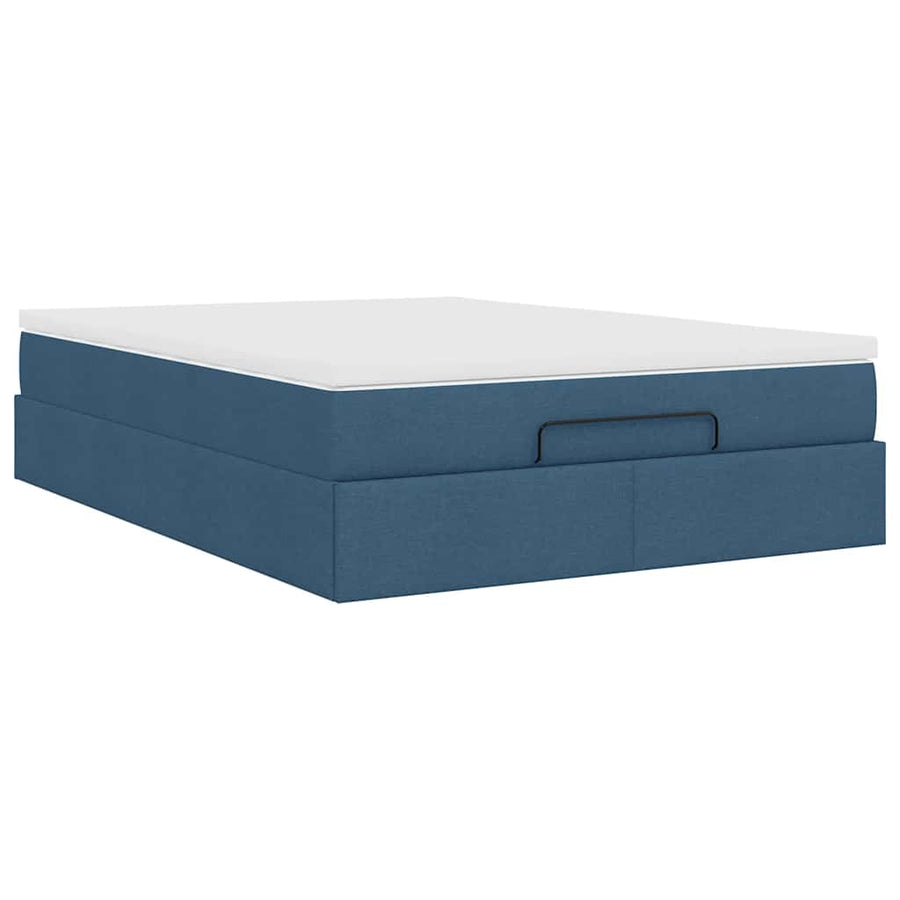 Ottoman bed met matras 140x190cm stof blauw