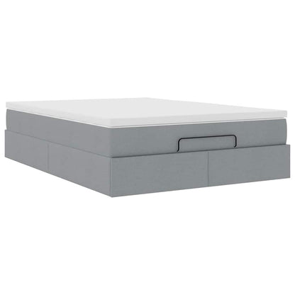 Ottoman bed met matras 140x200cm stof lichtgrijs