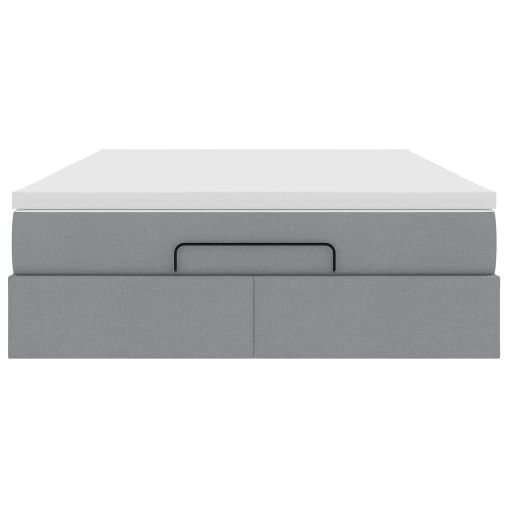 Ottoman bed met matras 140x200cm stof lichtgrijs