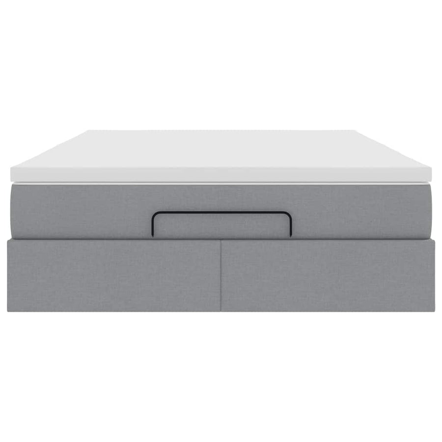 Ottoman bed met matras 140x200cm stof lichtgrijs