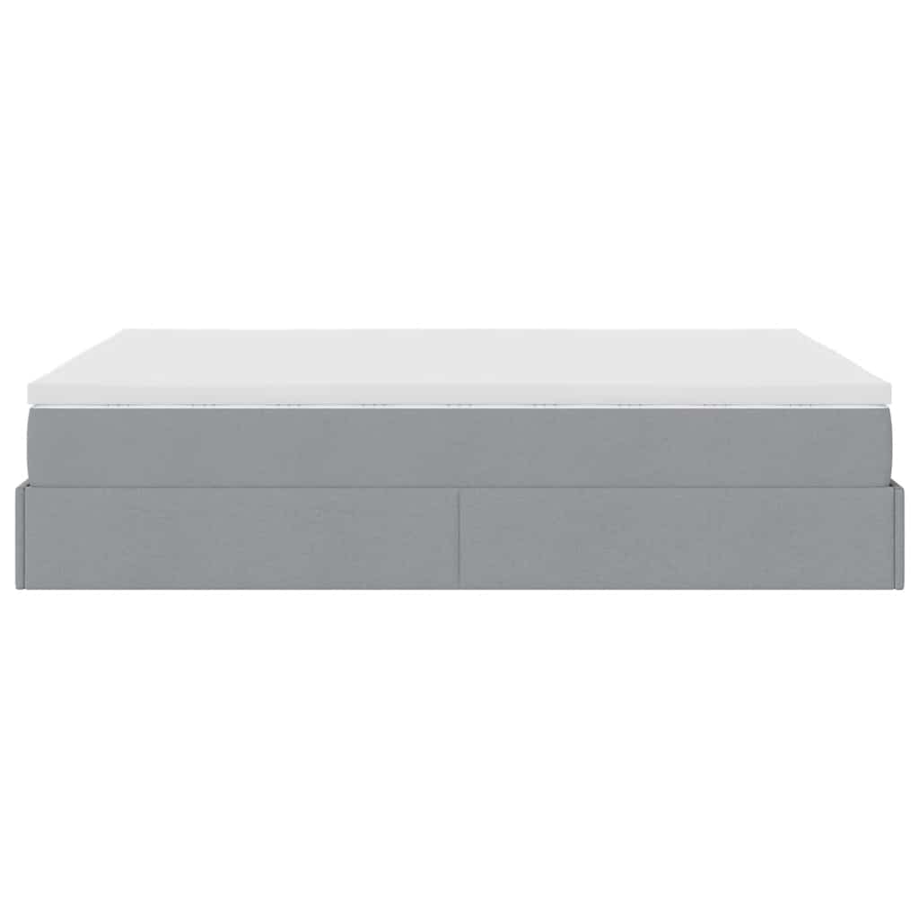Ottoman bed met matras 140x200cm stof lichtgrijs