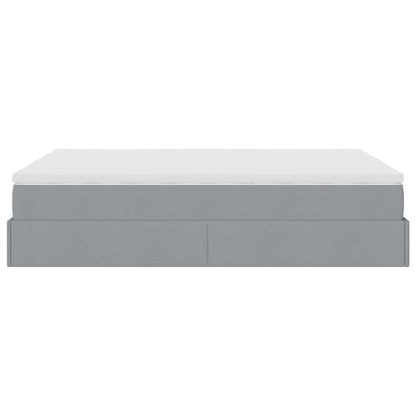 Ottoman bed met matras 140x200cm stof lichtgrijs