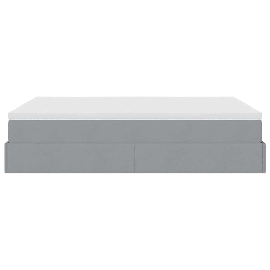 Ottoman bed met matras 140x200cm stof lichtgrijs