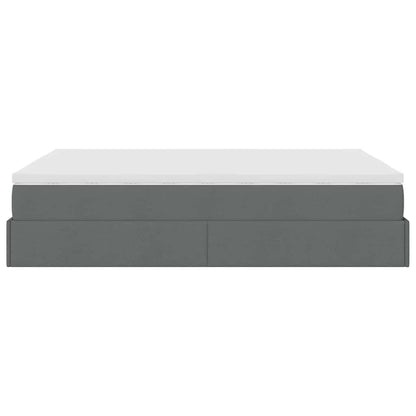 Ottoman bed met matras 140x200cm stof donkergrijs