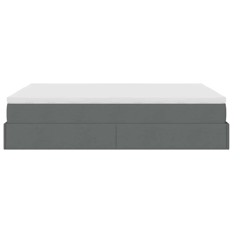 Ottoman bed met matras 140x200cm stof donkergrijs