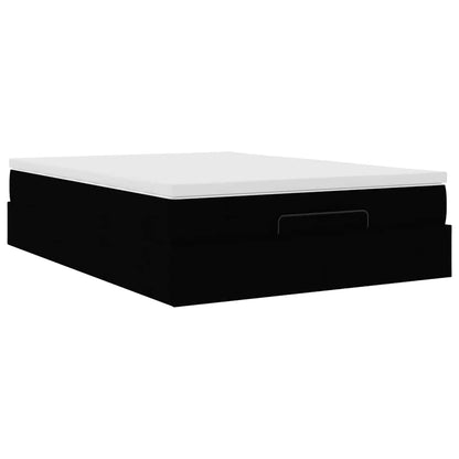 Ottoman bed met matras 140x200cm stof zwart