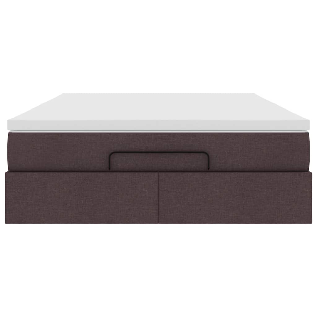 Ottoman bed met matras 140x200cm stof donkerbruin
