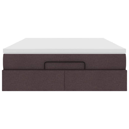Ottoman bed met matras 140x200cm stof donkerbruin