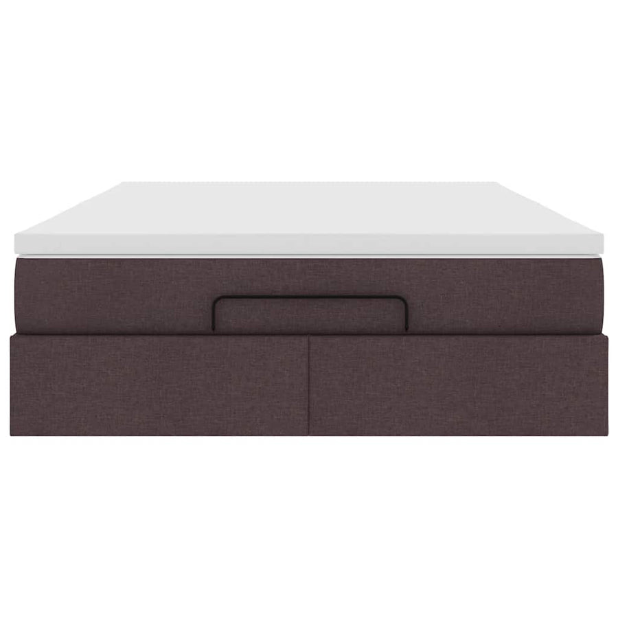 Ottoman bed met matras 140x200cm stof donkerbruin