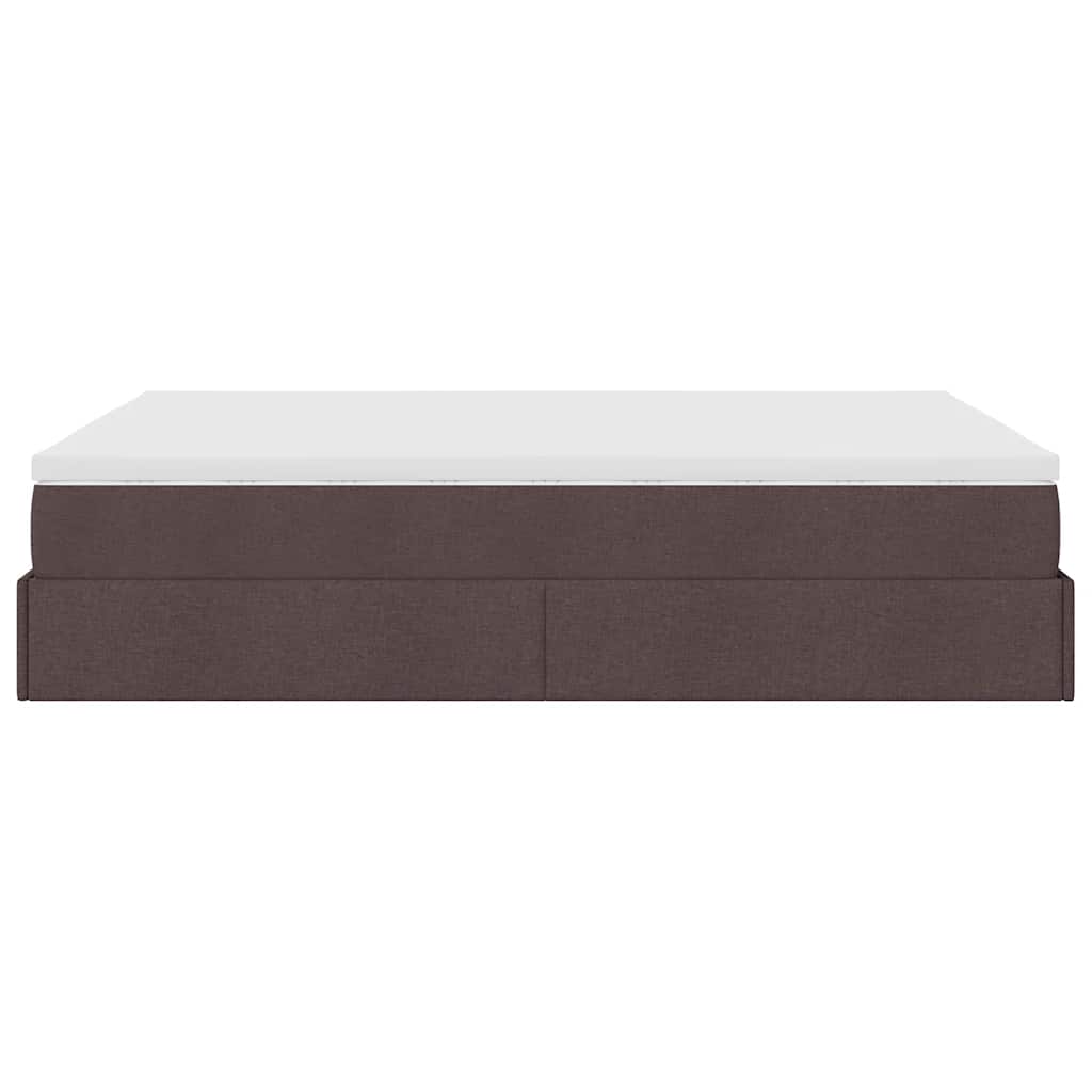 Ottoman bed met matras 140x200cm stof donkerbruin