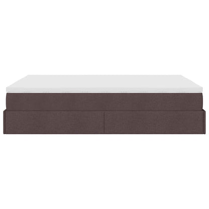 Ottoman bed met matras 140x200cm stof donkerbruin