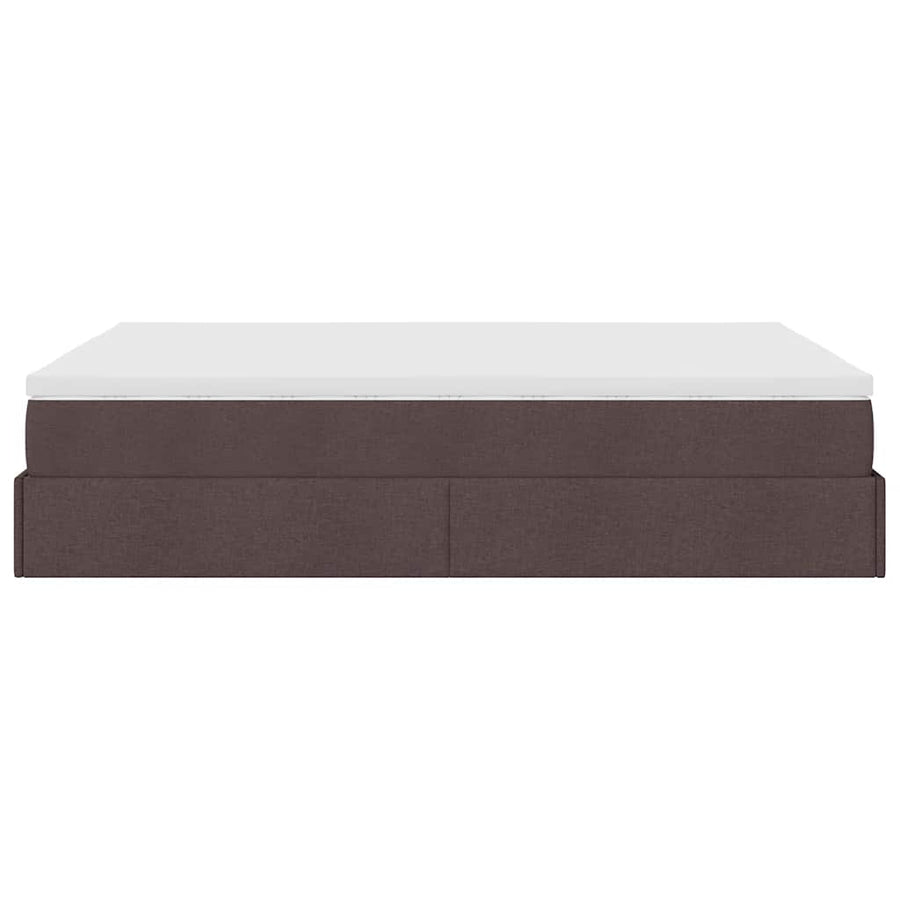 Ottoman bed met matras 140x200cm stof donkerbruin