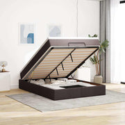 Ottomaans bed 140x200 cm stof donkerbruin