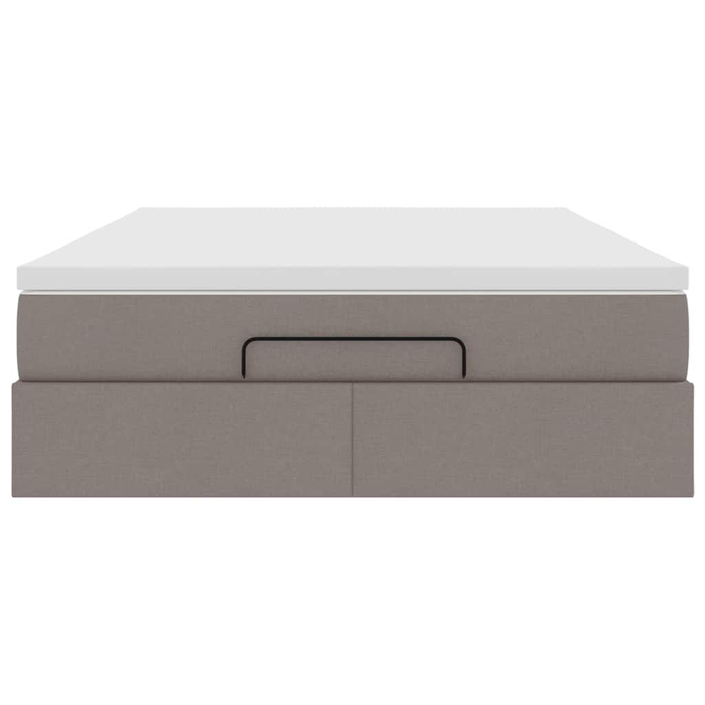 Ottoman bed met matras 140x200cm stof taupe