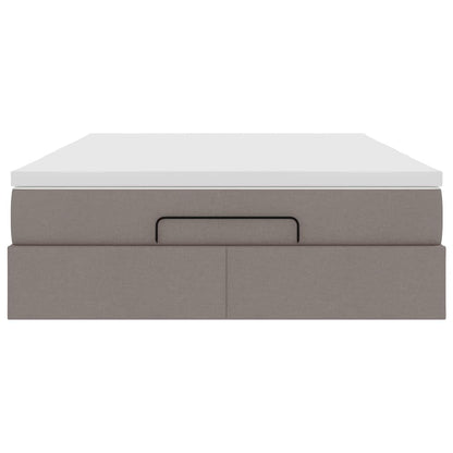 Ottoman bed met matras 140x200cm stof taupe